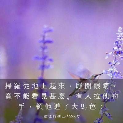 Picture 03 - 使 徒 行 傳 9:8 CUVT - 掃 羅 從 地 上 起 來 ， 睜 開 眼 睛 - Bible Verse Picture