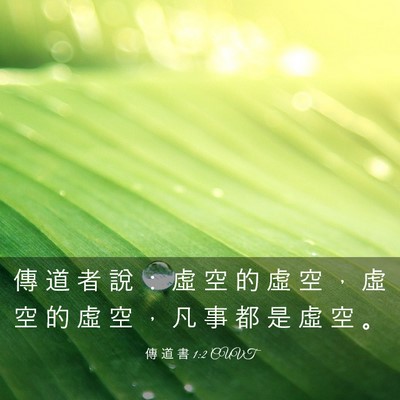 Picture 03 - 傳 道 書 1:2 CUVT - 傳 道 者 說 ： 虛 空 的 虛 空 ， 虛 - Bible Verse Picture