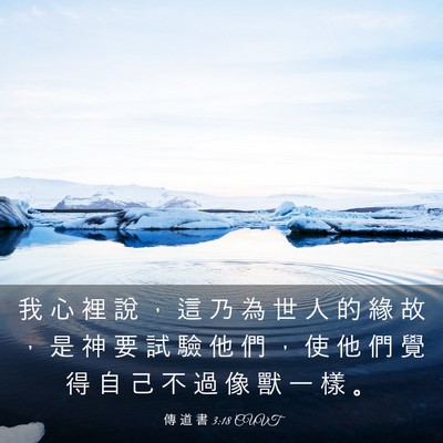 Picture 03 - 傳 道 書 3:18 CUVT - 我 心 裡 說 ， 這 乃 為 世 人 的 緣 - Bible Verse Picture