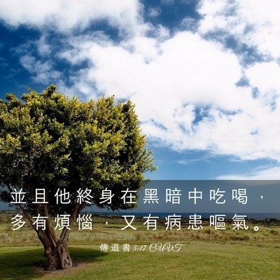 Picture 03 - 傳 道 書 5:17 CUVT - 並 且 他 終 身 在 黑 暗 中 吃 喝 ， - Bible Verse Picture
