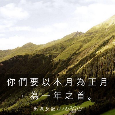 Picture 03 - 出 埃 及 記 12:2 CUVT - 你 們 要 以 本 月 為 正 月 ， 為 一 - Bible Verse Picture