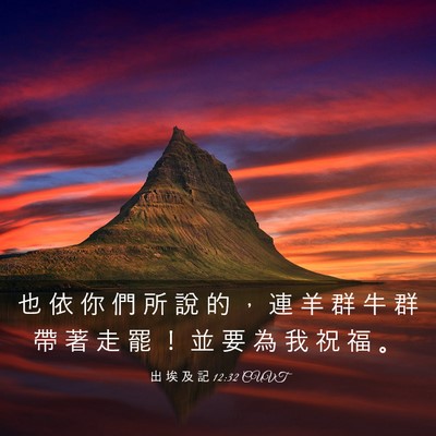Picture 03 - 出 埃 及 記 12:32 CUVT - 也 依 你 們 所 說 的 ， 連 羊 群 牛 - Bible Verse Picture