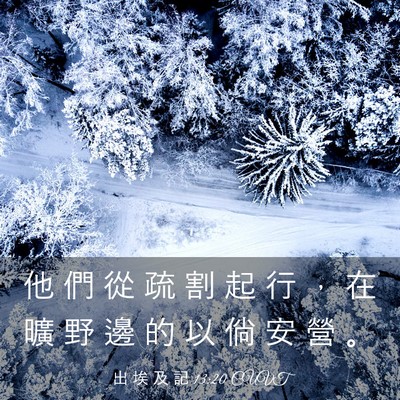 Picture 03 - 出 埃 及 記 13:20 CUVT - 他 們 從 疏 割 起 行 ， 在 曠 野 邊 - Bible Verse Picture