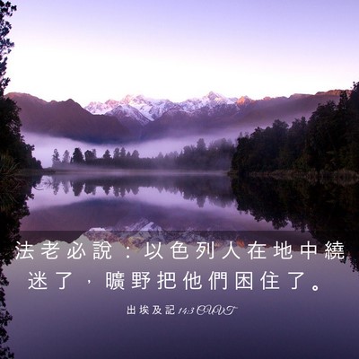 Picture 03 - 出 埃 及 記 14:3 CUVT - 法 老 必 說 ： 以 色 列 人 在 地 中 - Bible Verse Picture