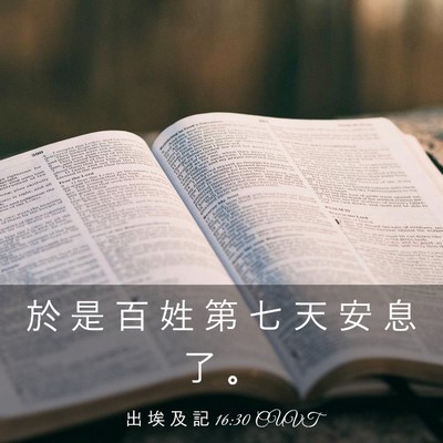Picture 03 - 出 埃 及 記 16:30 CUVT - 於 是 百 姓 第 七 天 安 息 了 - Bible Verse Picture