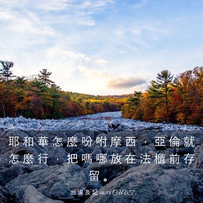 Picture 03 - 出 埃 及 記 16:34 CUVT - 耶 和 華 怎 麼 吩 咐 摩 西 ， 亞 倫 - Bible Verse Picture