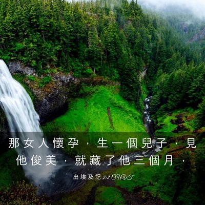 Picture 03 - 出 埃 及 記 2:2 CUVT - 那 女 人 懷 孕 ， 生 一 個 兒 子 ， - Bible Verse Picture