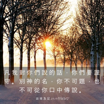 Picture 03 - 出 埃 及 記 23:13 CUVT - 凡 我 對 你 們 說 的 話 ， 你 們 要 - Bible Verse Picture