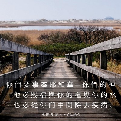 Picture 03 - 出 埃 及 記 23:25 CUVT - 你 們 要 事 奉 耶 和 華 ─ 你 們 的 - Bible Verse Picture