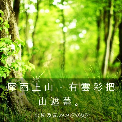 Picture 03 - 出 埃 及 記 24:15 CUVT - 摩 西 上 山 ， 有 雲 彩 把 山 遮 蓋 - Bible Verse Picture