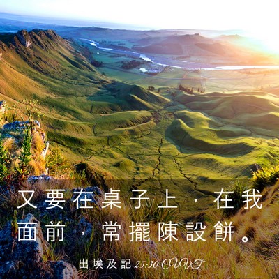 Picture 03 - 出 埃 及 記 25:30 CUVT - 又 要 在 桌 子 上 ， 在 我 面 前 ， - Bible Verse Picture