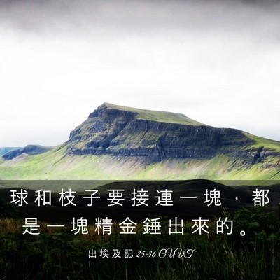 Picture 03 - 出 埃 及 記 25:36 CUVT - 球 和 枝 子 要 接 連 一 塊 ， 都 是 - Bible Verse Picture