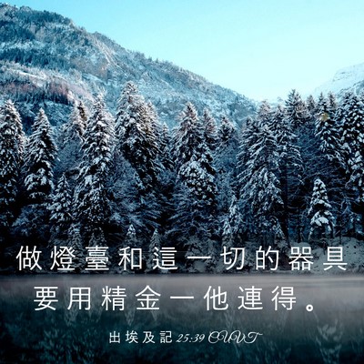 Picture 03 - 出 埃 及 記 25:39 CUVT - 做 燈 臺 和 這 一 切 的 器 具 要 用 - Bible Verse Picture