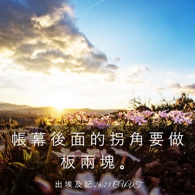 Picture 03 - 出 埃 及 記 26:23 CUVT - 帳 幕 後 面 的 拐 角 要 做 板 兩 塊 - Bible Verse Picture
