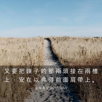 Picture 03 - 出 埃 及 記 28:25 CUVT - 又 要 把 鍊 子 的 那 兩 頭 接 在 兩 - Bible Verse Picture