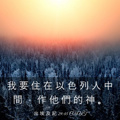 Picture 03 - 出 埃 及 記 29:45 CUVT - 我 要 住 在 以 色 列 人 中 間 ， 作 - Bible Verse Picture