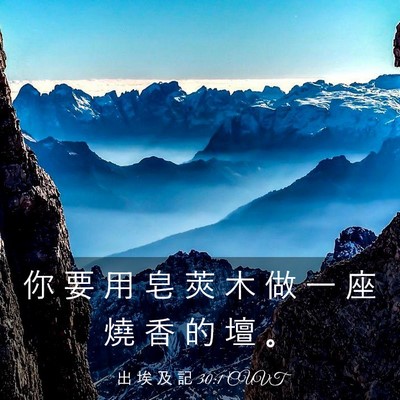 Picture 03 - 出 埃 及 記 30:1 CUVT - 你 要 用 皂 莢 木 做 一 座 燒 香 的 - Bible Verse Picture