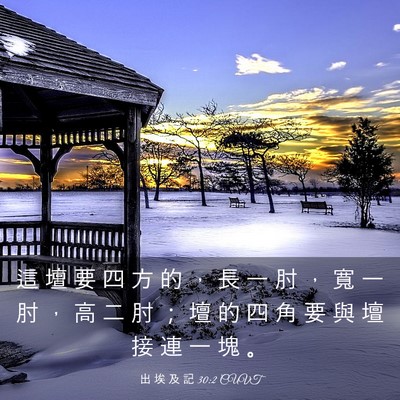 Picture 03 - 出 埃 及 記 30:2 CUVT - 這 壇 要 四 方 的 ， 長 一 肘 ， 寬 - Bible Verse Picture