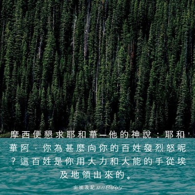 Picture 03 - 出 埃 及 記 32:11 CUVT - 摩 西 便 懇 求 耶 和 華 ─ 他 的 神 - Bible Verse Picture