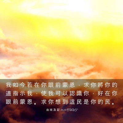 Picture 03 - 出 埃 及 記 33:13 CUVT - 我 如 今 若 在 你 眼 前 蒙 恩 ， 求 - Bible Verse Picture