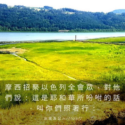 Picture 03 - 出 埃 及 記 35:1 CUVT - 摩 西 招 聚 以 色 列 全 會 眾 ， 對 - Bible Verse Picture