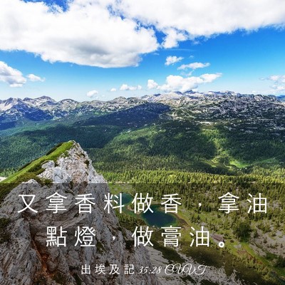 Picture 03 - 出 埃 及 記 35:28 CUVT - 又 拿 香 料 做 香 ， 拿 油 點 燈 ， - Bible Verse Picture