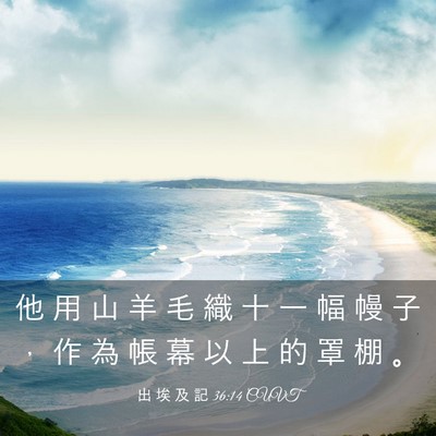 Picture 03 - 出 埃 及 記 36:14 CUVT - 他 用 山 羊 毛 織 十 一 幅 幔 子 ， - Bible Verse Picture