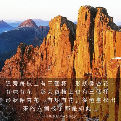 Picture 03 - 出 埃 及 記 37:19 CUVT - 這 旁 每 枝 上 有 三 個 杯 ， 形 狀 - Bible Verse Picture