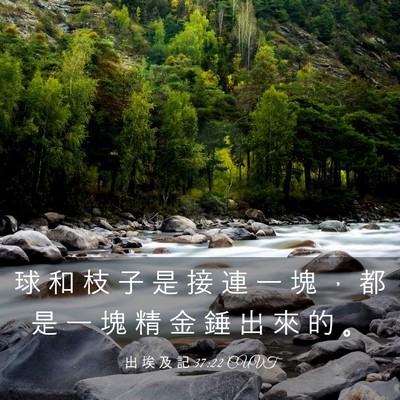 Picture 03 - 出 埃 及 記 37:22 CUVT - 球 和 枝 子 是 接 連 一 塊 ， 都 是 - Bible Verse Picture