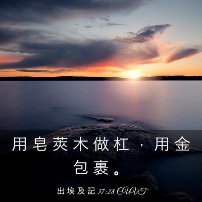 Picture 03 - 出 埃 及 記 37:28 CUVT - 用 皂 莢 木 做 杠 ， 用 金 包 裹 - Bible Verse Picture