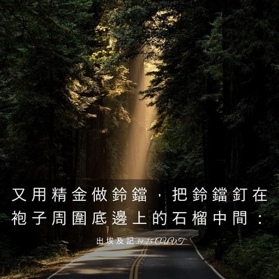 Picture 03 - 出 埃 及 記 39:25 CUVT - 又 用 精 金 做 鈴 鐺 ， 把 鈴 鐺 釘 - Bible Verse Picture