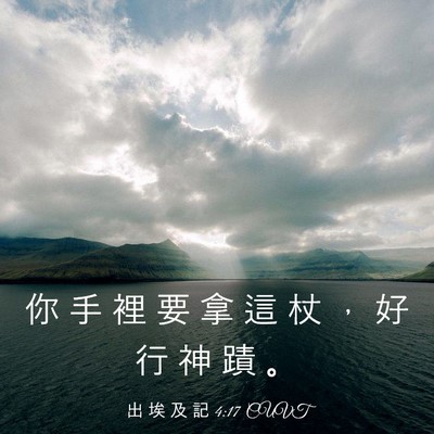 Picture 03 - 出 埃 及 記 4:17 CUVT - 你 手 裡 要 拿 這 杖 ， 好 行 神 蹟 - Bible Verse Picture