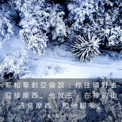 Picture 03 - 出 埃 及 記 4:27 CUVT - 耶 和 華 對 亞 倫 說 ： 你 往 曠 野 - Bible Verse Picture