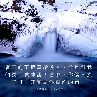 Picture 03 - 出 埃 及 記 5:16 CUVT - 督 工 的 不 把 草 給 僕 人 ， 並 且 - Bible Verse Picture