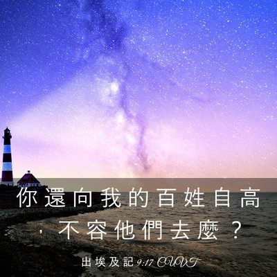 Picture 03 - 出 埃 及 記 9:17 CUVT - 你 還 向 我 的 百 姓 自 高 ， 不 容 - Bible Verse Picture