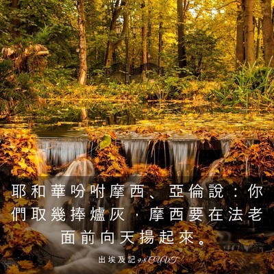 Picture 03 - 出 埃 及 記 9:8 CUVT - 耶 和 華 吩 咐 摩 西 、 亞 倫 說 ： - Bible Verse Picture