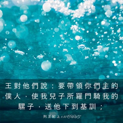 Picture 03 - 列 王 紀 上 1:33 CUVT - 王 對 他 們 說 ： 要 帶 領 你 們 主 - Bible Verse Picture