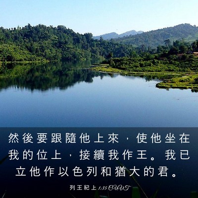 Picture 03 - 列 王 紀 上 1:35 CUVT - 然 後 要 跟 隨 他 上 來 ， 使 他 坐 - Bible Verse Picture