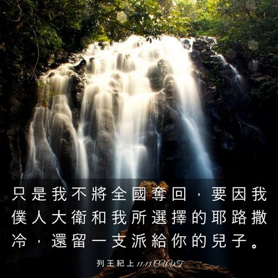 Picture 03 - 列 王 紀 上 11:13 CUVT - 只 是 我 不 將 全 國 奪 回 ， 要 因 - Bible Verse Picture