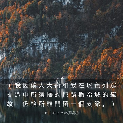 Picture 03 - 列 王 紀 上 11:32 CUVT - （ 我 因 僕 人 大 衛 和 我 在 以 色 - Bible Verse Picture
