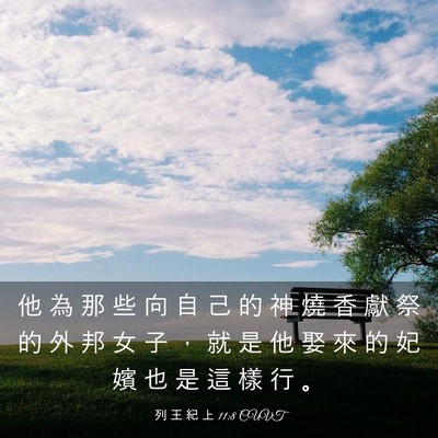 Picture 03 - 列 王 紀 上 11:8 CUVT - 他 為 那 些 向 自 己 的 神 燒 香 獻 - Bible Verse Picture