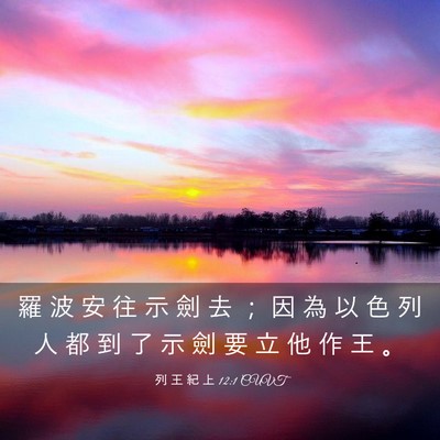 Picture 03 - 列 王 紀 上 12:1 CUVT - 羅 波 安 往 示 劍 去 ； 因 為 以 色 - Bible Verse Picture