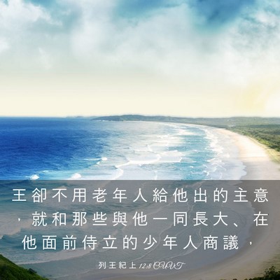 Picture 03 - 列 王 紀 上 12:8 CUVT - 王 卻 不 用 老 年 人 給 他 出 的 主 - Bible Verse Picture