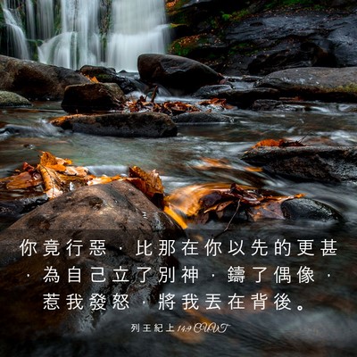 Picture 03 - 列 王 紀 上 14:9 CUVT - 你 竟 行 惡 ， 比 那 在 你 以 先 的 - Bible Verse Picture