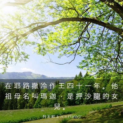 Picture 03 - 列 王 紀 上 15:10 CUVT - 在 耶 路 撒 冷 作 王 四 十 一 年 。 - Bible Verse Picture