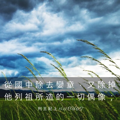 Picture 03 - 列 王 紀 上 15:12 CUVT - 從 國 中 除 去 孌 童 ， 又 除 掉 他 - Bible Verse Picture