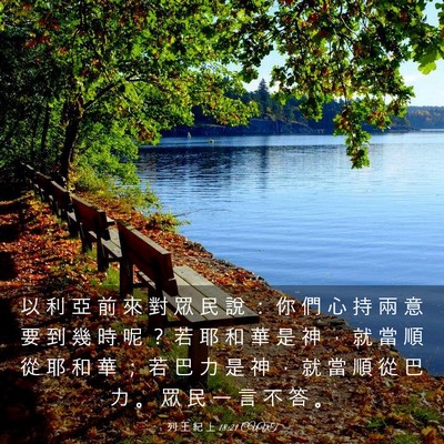 Picture 03 - 列 王 紀 上 18:21 CUVT - 以 利 亞 前 來 對 眾 民 說 ： 你 們 - Bible Verse Picture