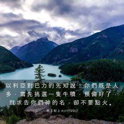 Picture 03 - 列 王 紀 上 18:25 CUVT - 以 利 亞 對 巴 力 的 先 知 說 ： 你 - Bible Verse Picture