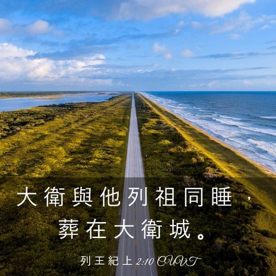 Picture 03 - 列 王 紀 上 2:10 CUVT - 大 衛 與 他 列 祖 同 睡 ， 葬 在 大 - Bible Verse Picture