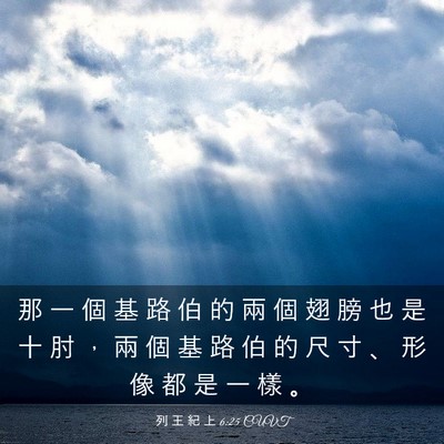 Picture 03 - 列 王 紀 上 6:25 CUVT - 那 一 個 基 路 伯 的 兩 個 翅 膀 也 - Bible Verse Picture